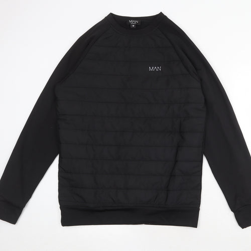 Boohoo Mens Black Polyester Pullover Sweatshirt Size M