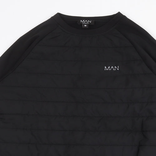Boohoo Mens Black Polyester Pullover Sweatshirt Size M