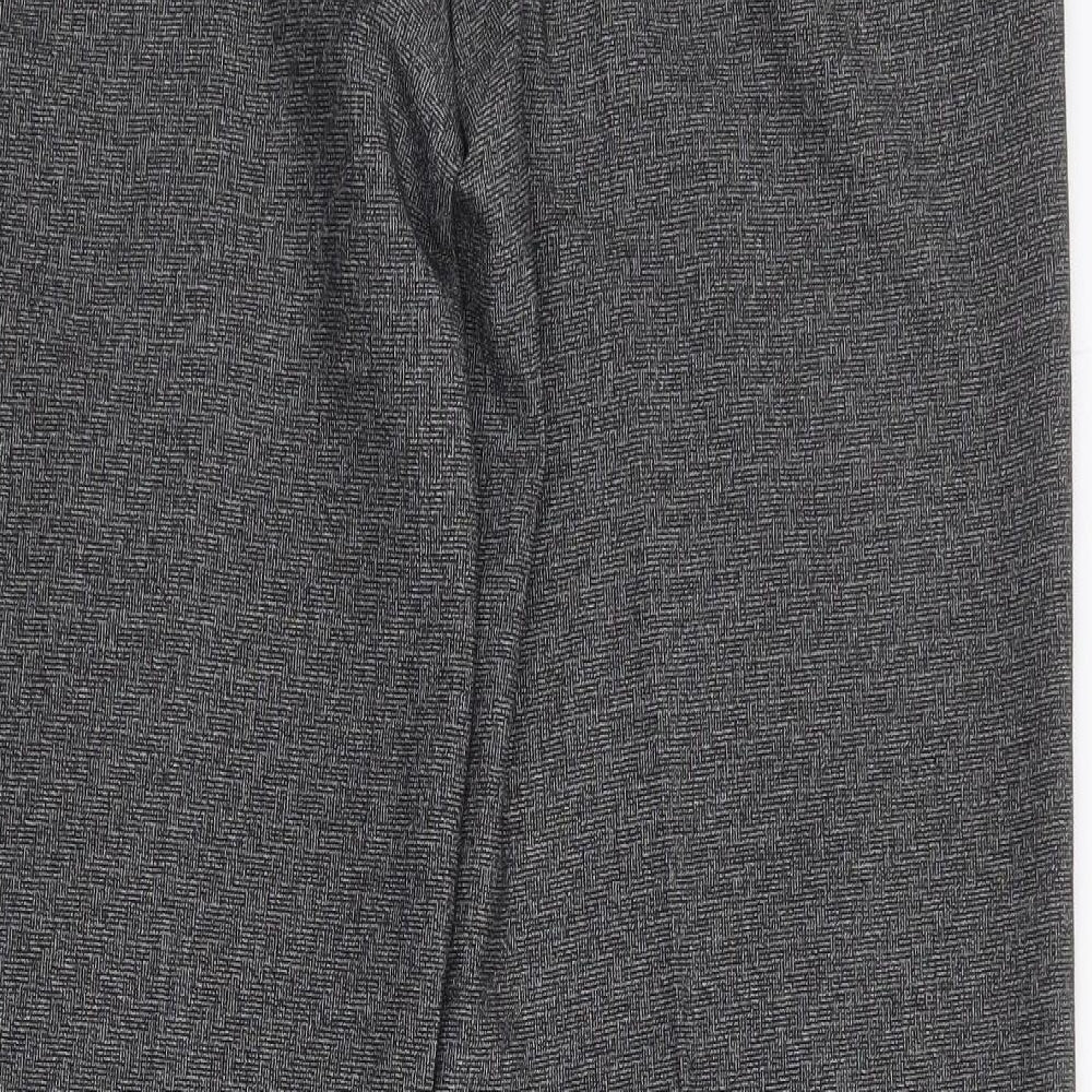 NEXT Womens Black Polyester Trousers Size 12 Regular Zip