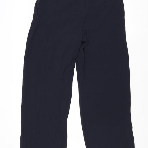 Marks and Spencer Womens Blue Polyester Trousers Size 14 Regular Zip