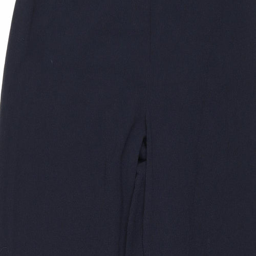 Marks and Spencer Womens Blue Polyester Trousers Size 14 Regular Zip