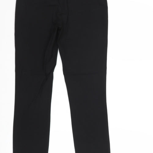 Zara Womens Black Polyester Trousers Size 6 Regular Zip