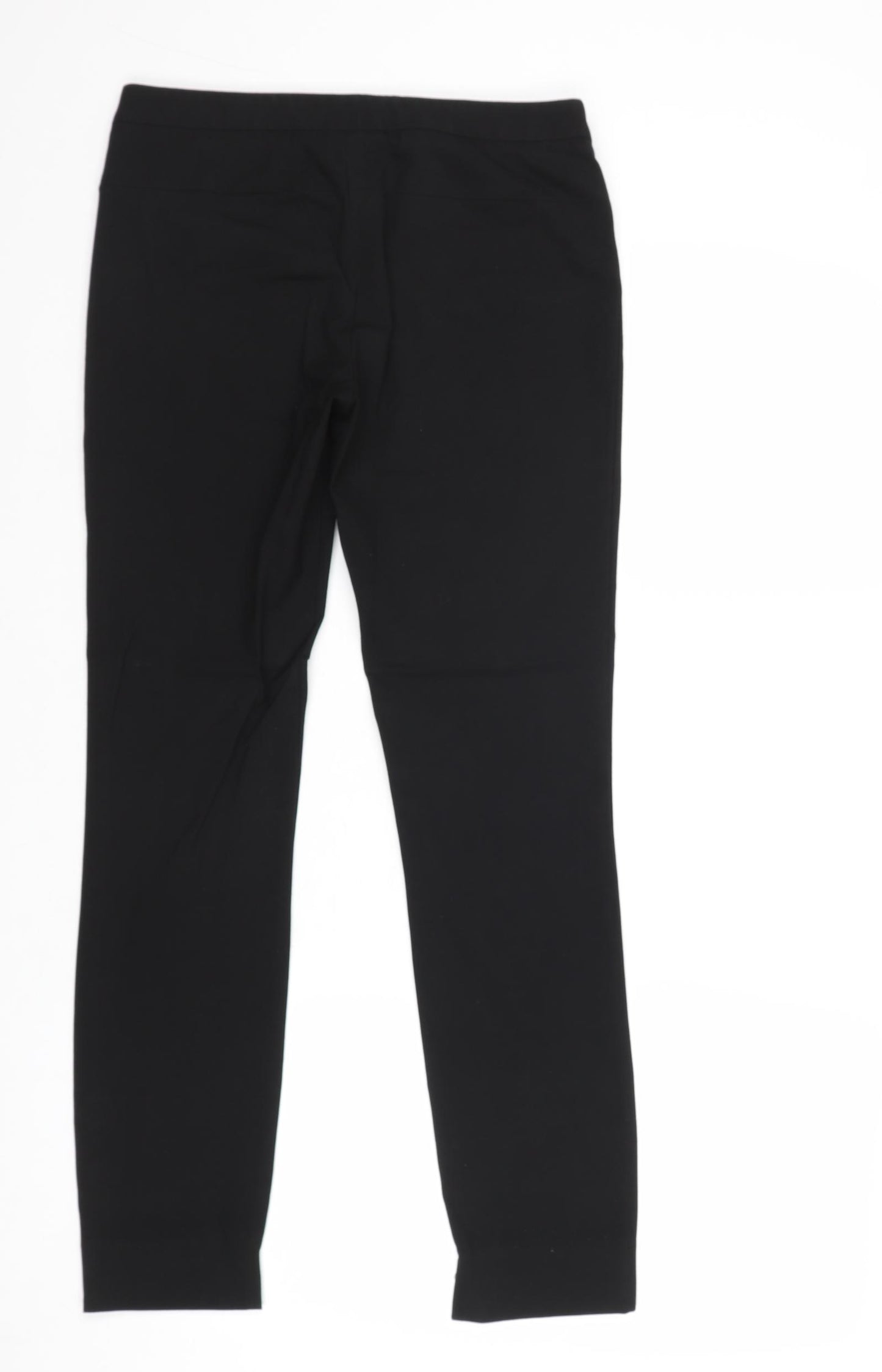 Zara Womens Black Polyester Trousers Size 6 Regular Zip
