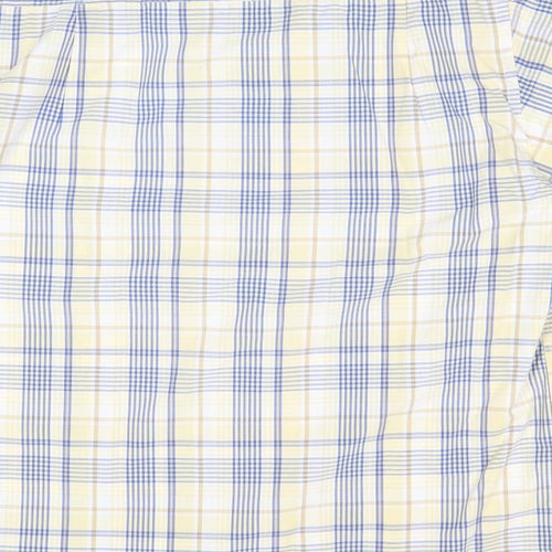 Zantos Mens Multicoloured Plaid Cotton Button-Up Size M Collared Button