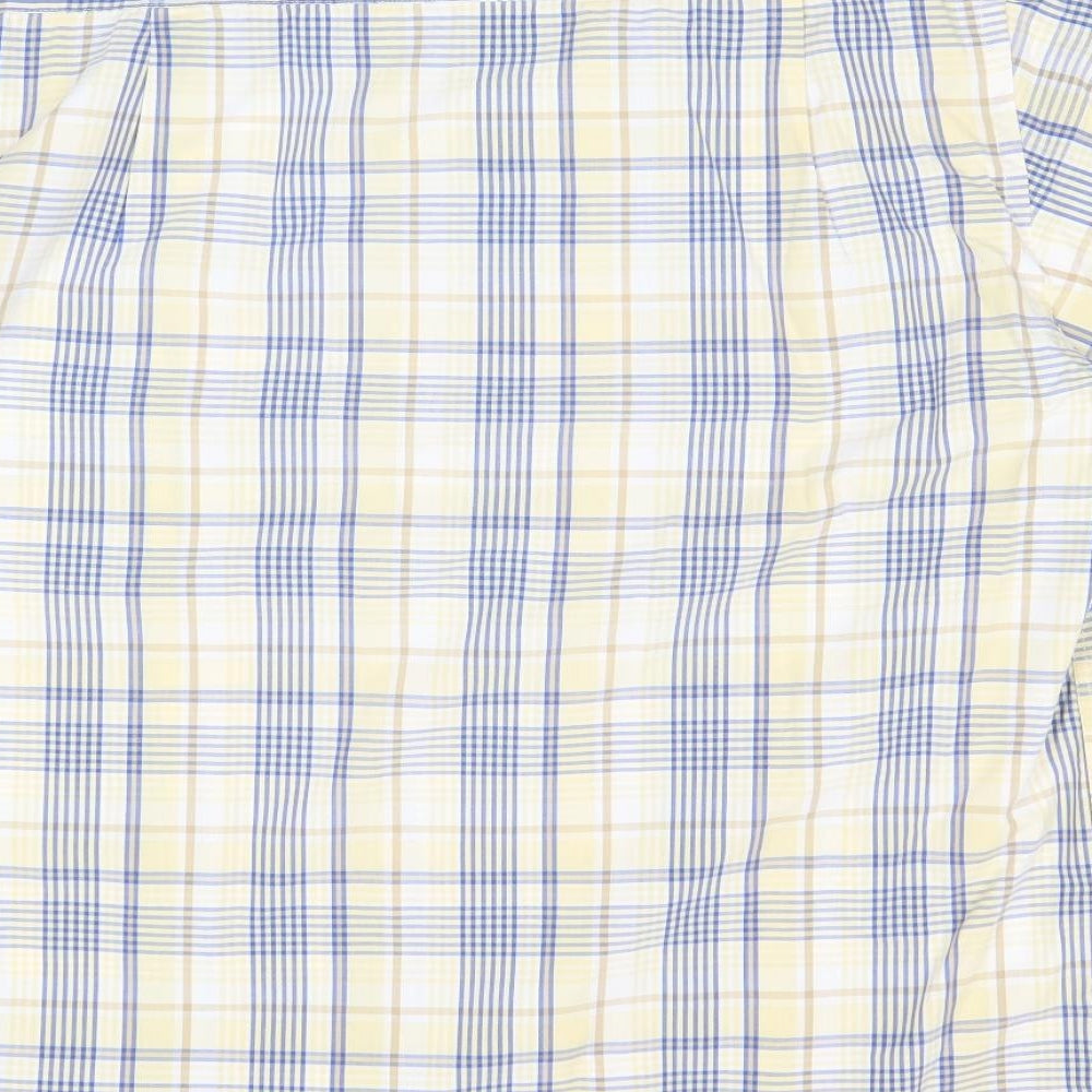 Zantos Mens Multicoloured Plaid Cotton Button-Up Size M Collared Button