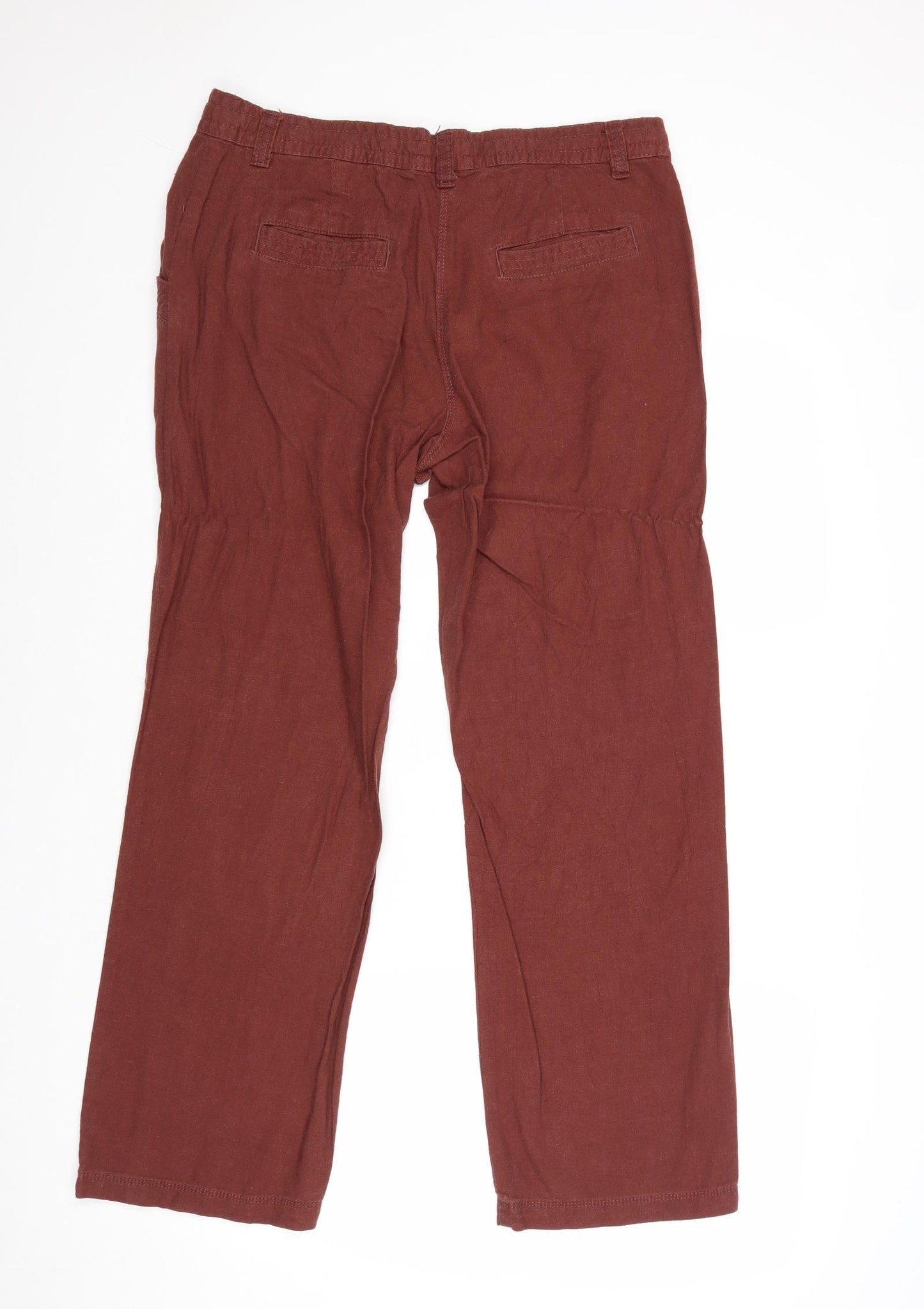 Debenhams Womens Brown Viscose Trousers Size 14 Regular Zip