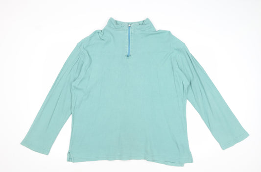 Old Salt Womens Blue Cotton Pullover Sweatshirt Size L Zip