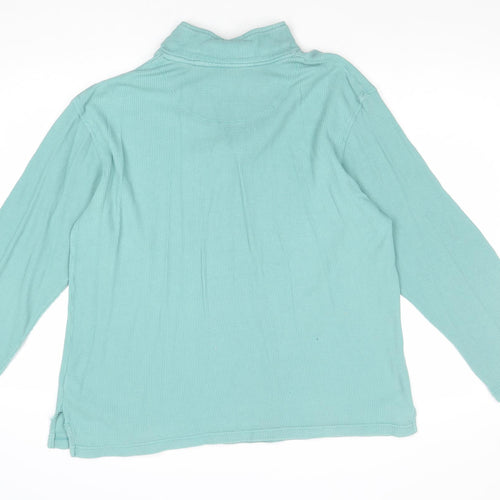 Old Salt Womens Blue Cotton Pullover Sweatshirt Size L Zip