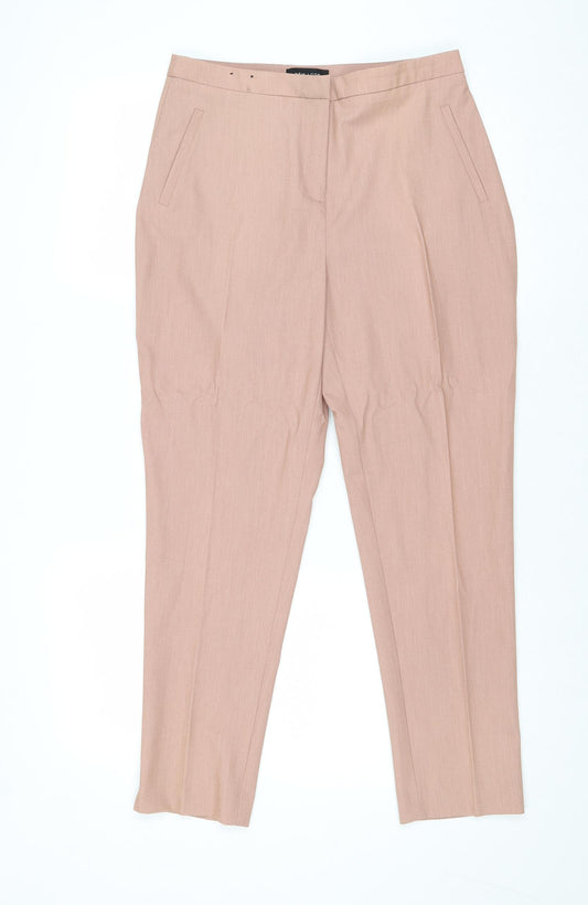 New Look Womens Pink Polyester Trousers Size 10 Regular Zip