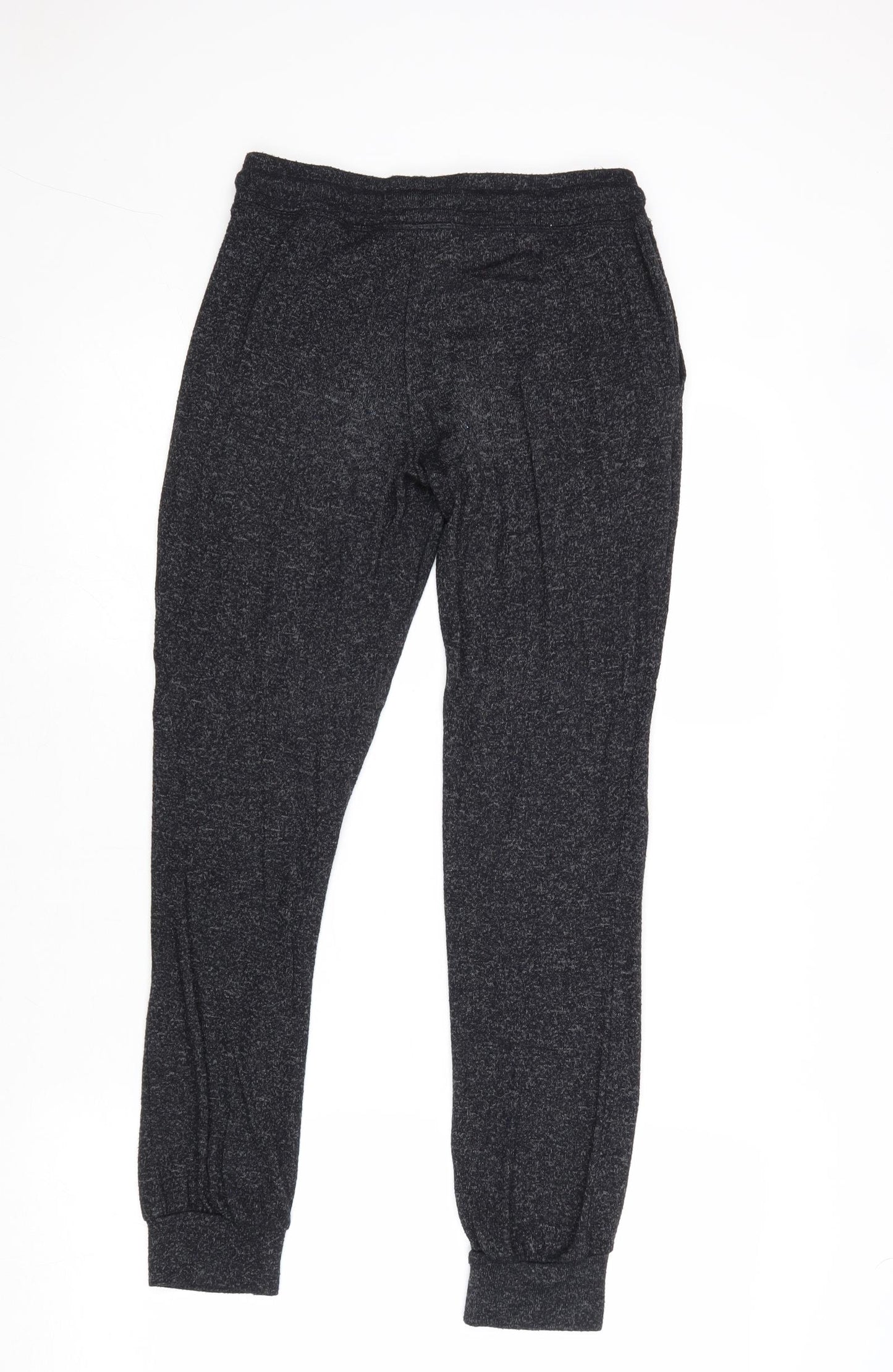H&M Womens Grey Geometric Viscose Jogger Trousers Size XS Regular Drawstring