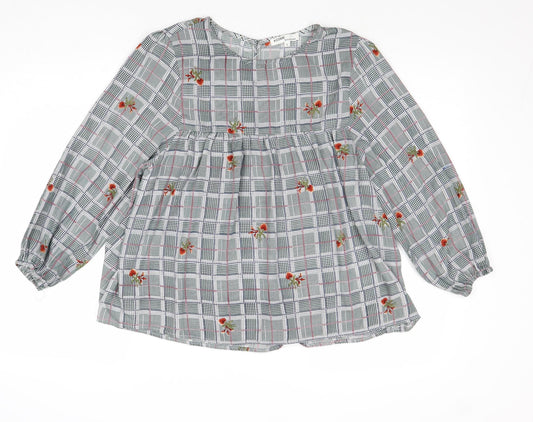 V.Code Womens Multicoloured Geometric Polyester Basic Blouse Size S Round Neck - Flower Print