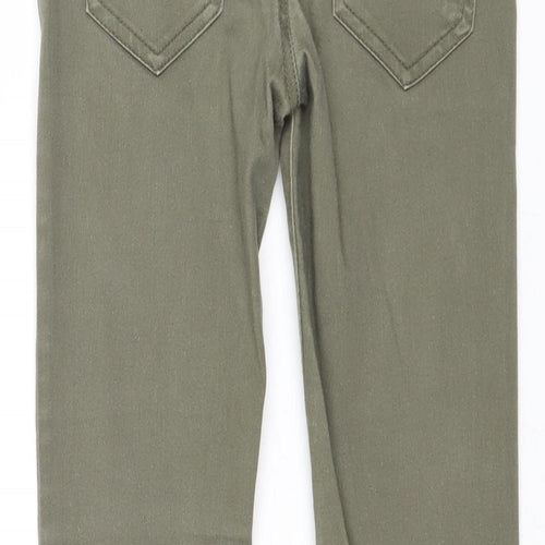 M&Co Girls Green Cotton Skinny Jeans Size 9 Years Regular Zip