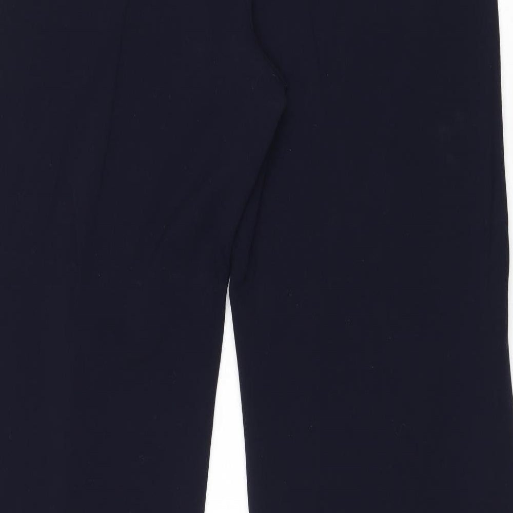 Marks and Spencer Womens Blue Polyester Trousers Size 12 Regular Zip