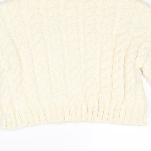 Bass Girls Ivory Mock Neck Polyester Pullover Jumper Size 4 Years Pullover
