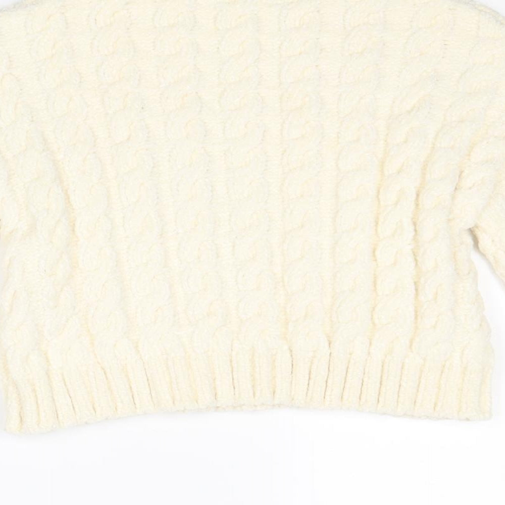 Bass Girls Ivory Mock Neck Polyester Pullover Jumper Size 4 Years Pullover