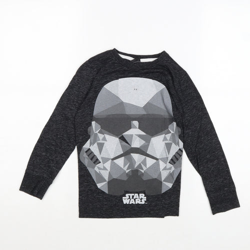Star Wars Boys Grey Cotton Pullover T-Shirt Size 6 Years Round Neck Pullover