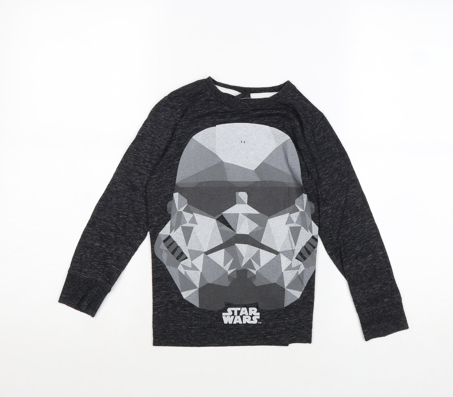 Star Wars Boys Grey Cotton Pullover T-Shirt Size 6 Years Round Neck Pullover