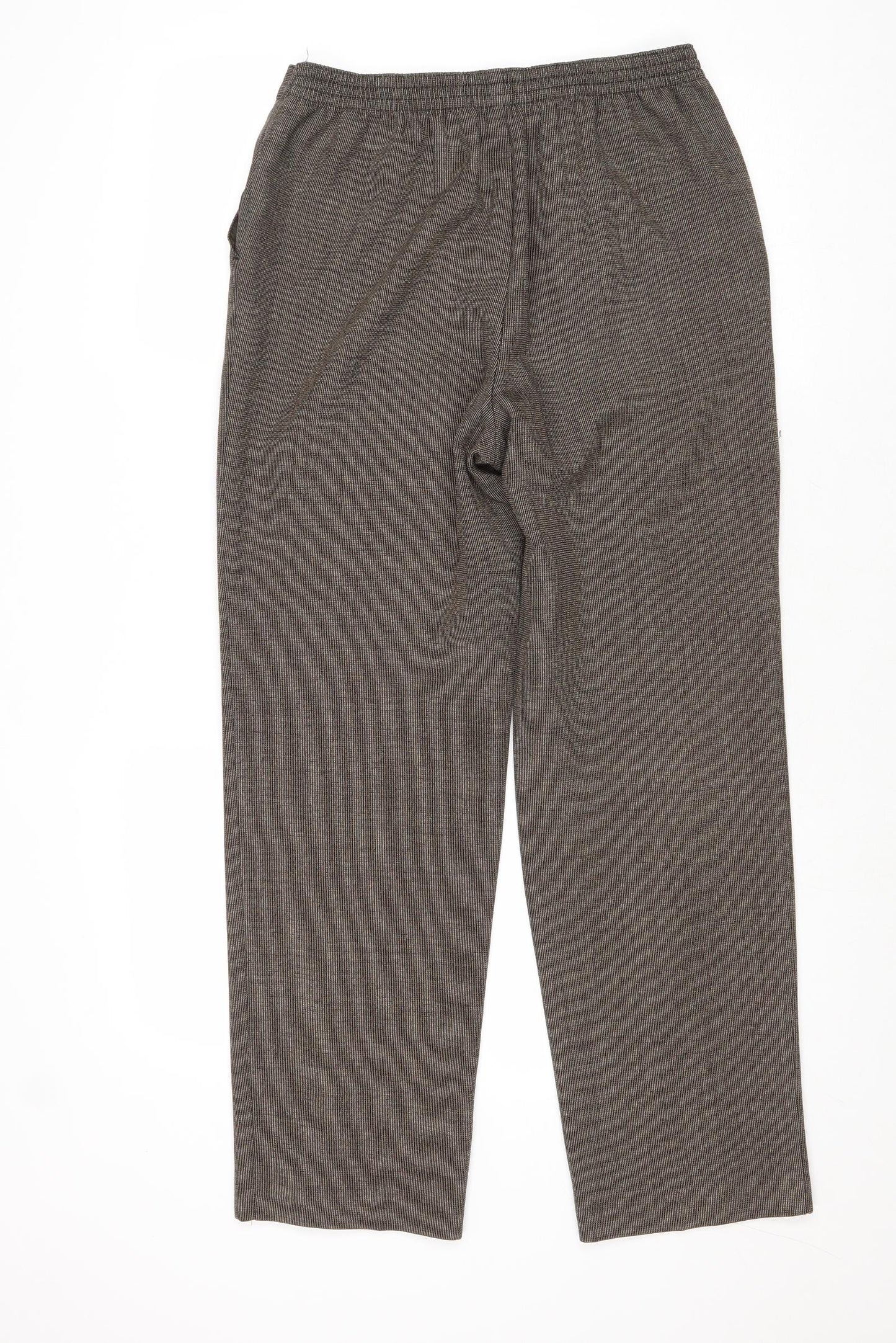 Marks and Spencer Womens Brown Polyester Trousers Size 10 Regular