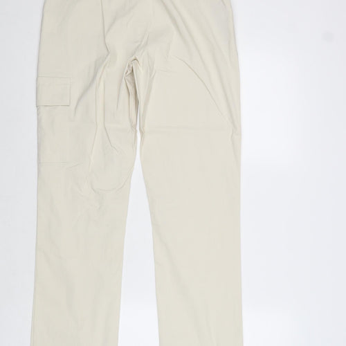 Exlindexlind Womens Beige Viscose Trousers Size 12 Regular Zip