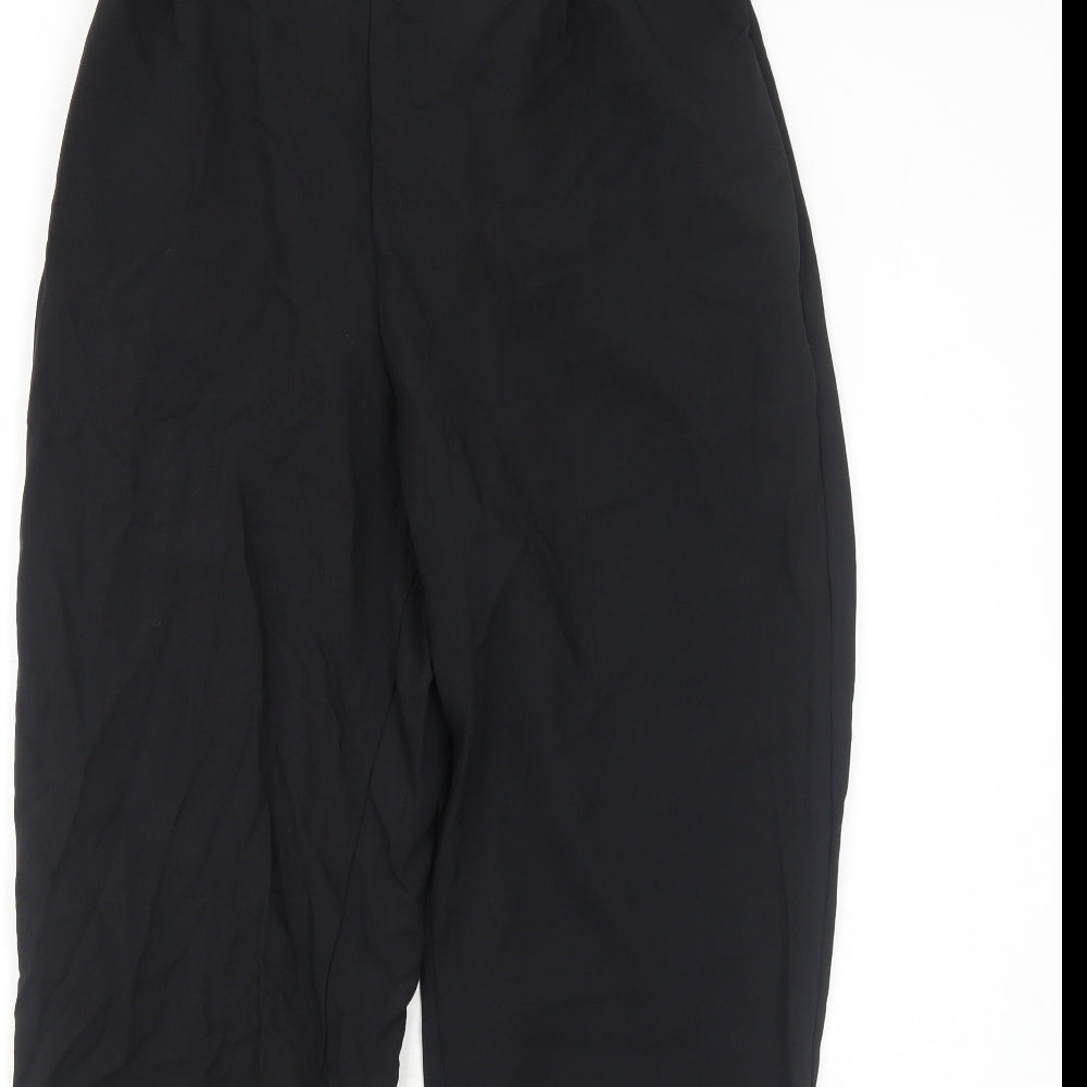 Marks and Spencer Womens Black Polyester Trousers Size 16 Regular