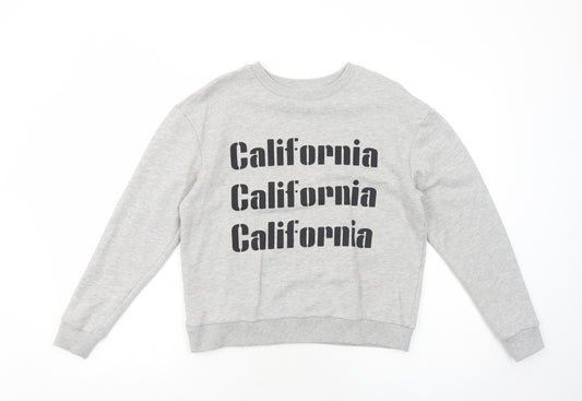 Very Womens Grey Cotton Pullover Sweatshirt Size 8 Pullover - California