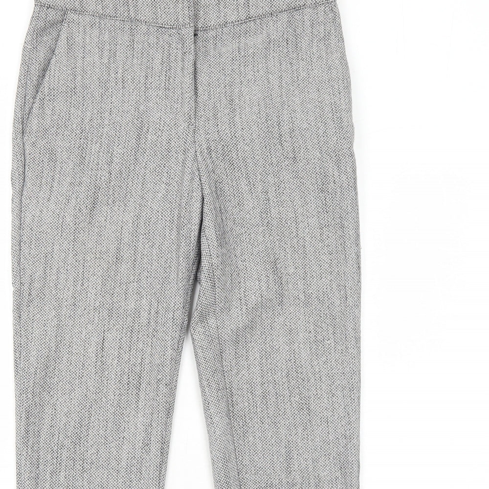 H&M Womens Grey Polyester Trousers Size 6 Regular Zip