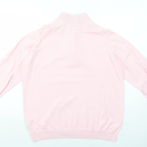 EWM Womens Pink Cotton Pullover Sweatshirt Size 18 Zip