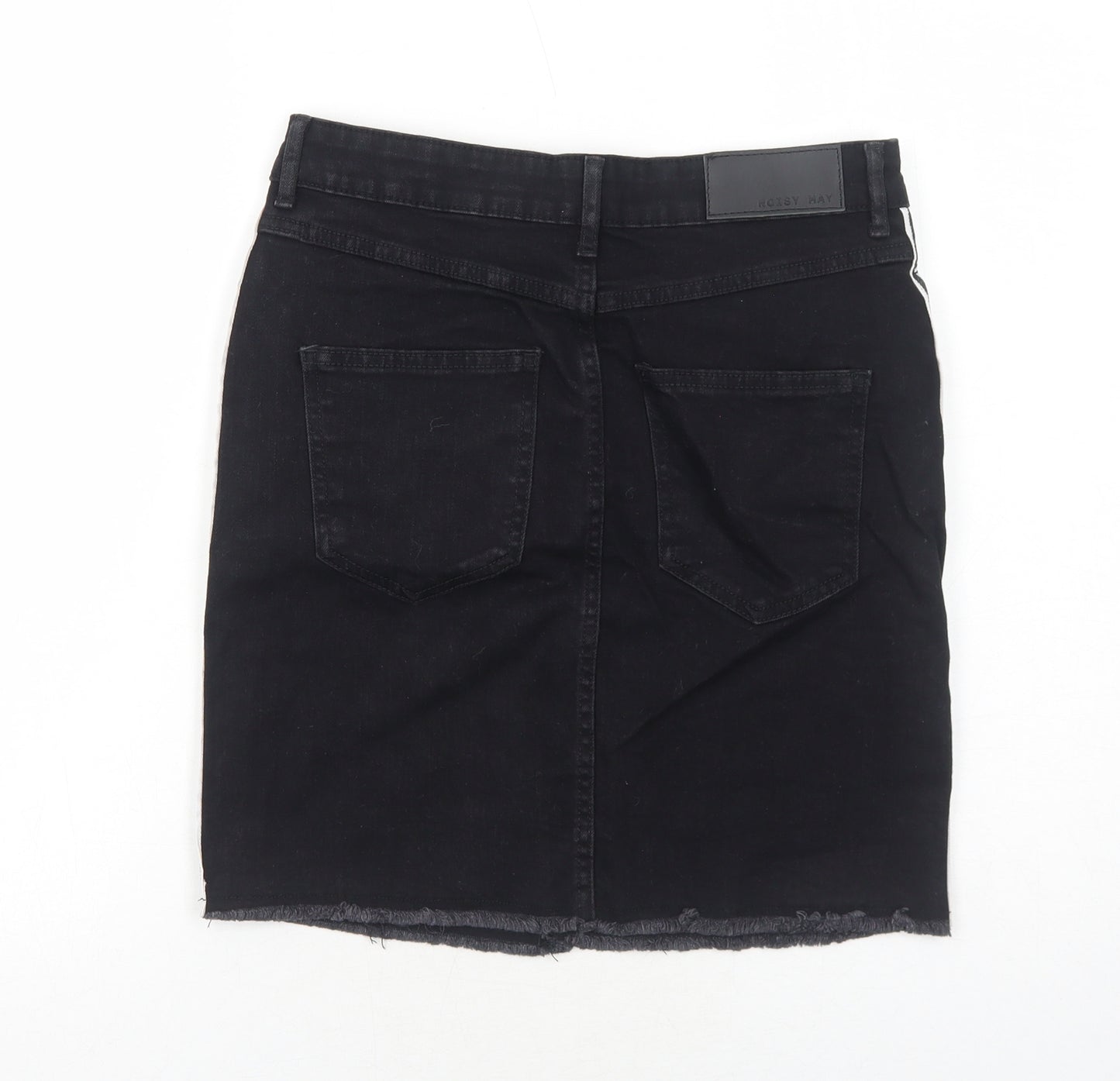 Noisy may Womens Black Cotton A-Line Skirt Size M Zip - Risk Taker Rule Breaker