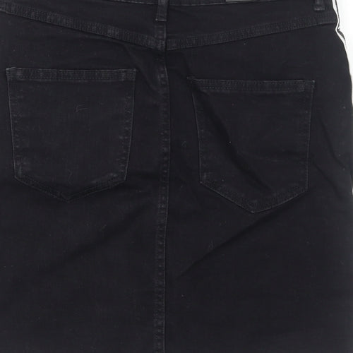 Noisy may Womens Black Cotton A-Line Skirt Size M Zip - Risk Taker Rule Breaker