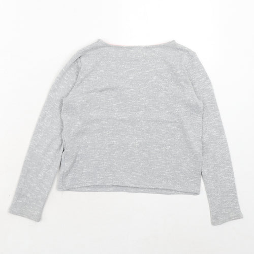 H&M Girls Grey Polyester Pullover T-Shirt Size 8-9 Years Boat Neck Pullover - Brooklyn New York