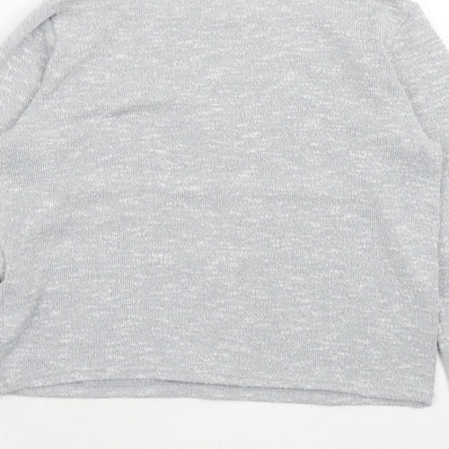H&M Girls Grey Polyester Pullover T-Shirt Size 8-9 Years Boat Neck Pullover - Brooklyn New York