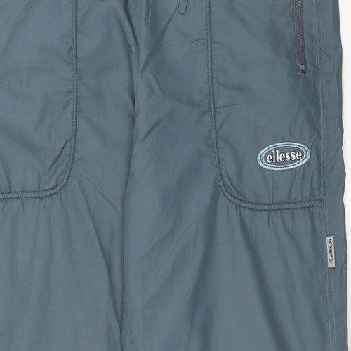 ellesse Womens Blue Polyester Jogger Trousers Size 12 Regular Drawstring - Zipped Pockets