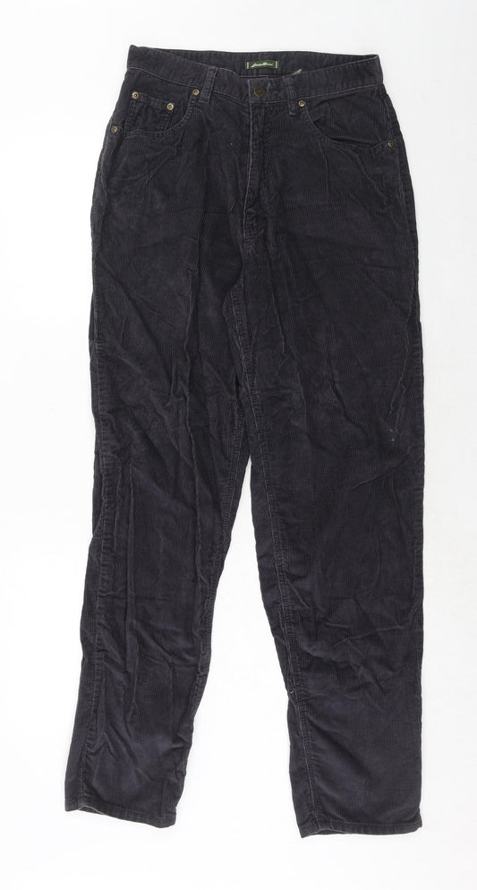 Eddie Bauer Womens Blue Cotton Trousers Size 8 Regular Zip