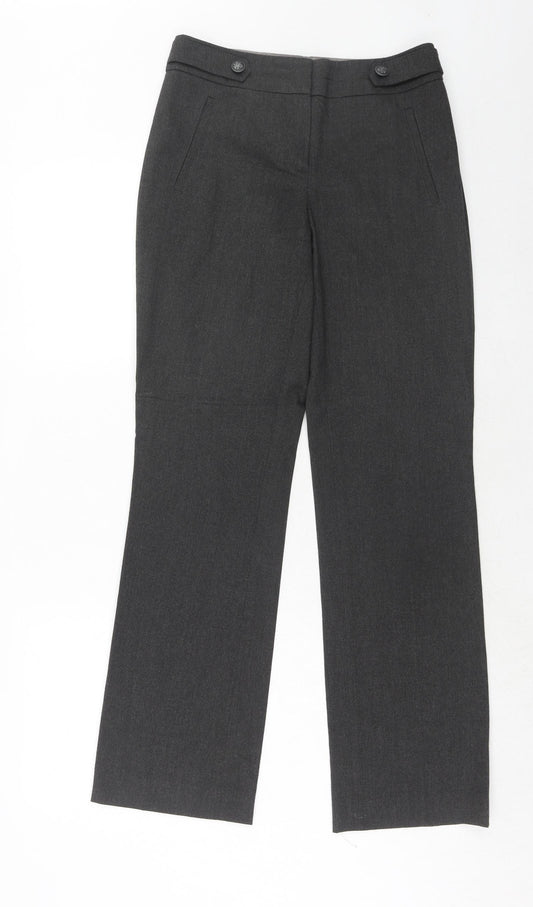 NEXT Womens Grey Polyester Dress Pants Trousers Size 6 Regular Hook & Eye