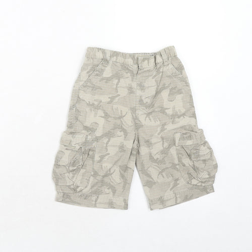 NEXT Boys Grey Camouflage Cotton Cargo Shorts Size 2 Years Regular Zip