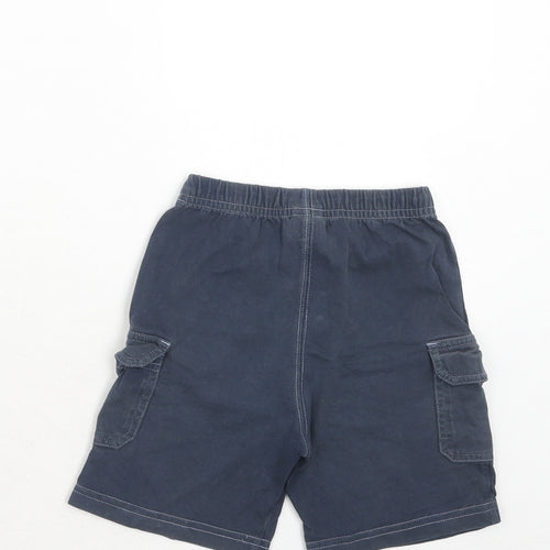 NEXT Boys Blue Cotton Cargo Shorts Size 2 Years Regular Drawstring