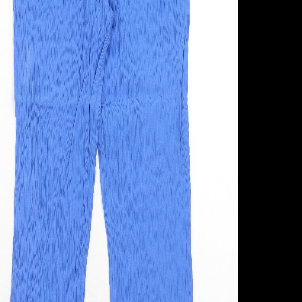 Damart Womens Blue Viscose Trousers Size 10 L27 in Regular Drawstring