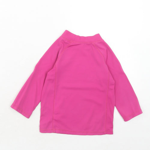 Gap Girls Pink Nylon Pullover T-Shirt Size 4 Years Mock Neck Pullover - Swim Top