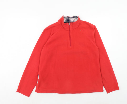 Marks and Spencer Womens Red Polyester Pullover Sweatshirt Size 14 Zip