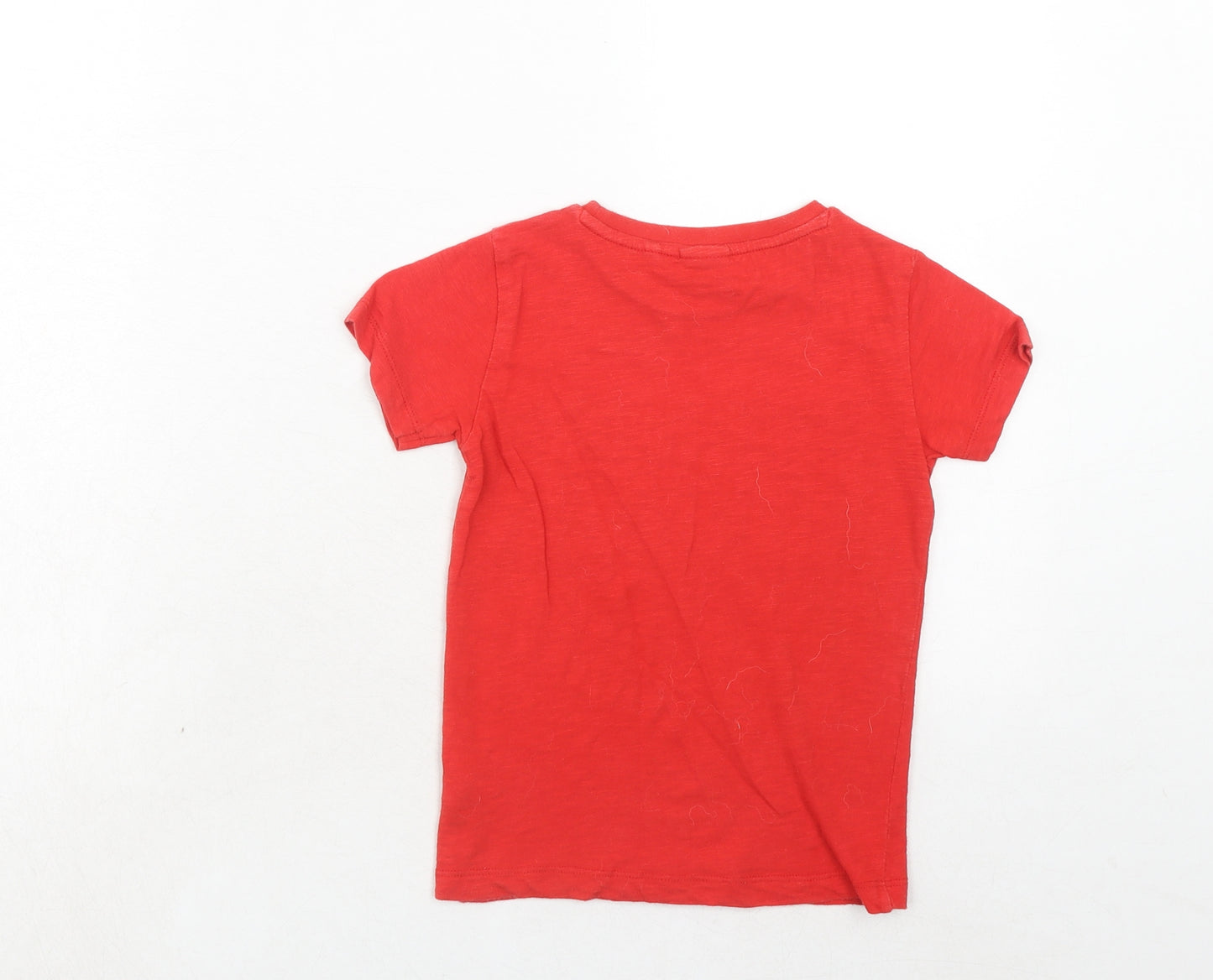 NEXT Boys Red Cotton Pullover T-Shirt Size 3-4 Years Round Neck Pullover - Marvel
