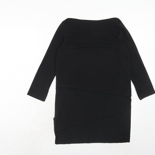 TEMT Womens Black Polyester Tunic T-Shirt Size S Square Neck