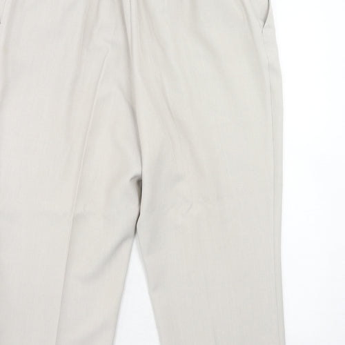 C&A Womens Beige Polyester Cropped Trousers Size 16 Regular