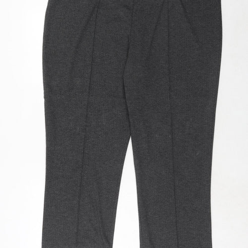 Bonmarché Womens Grey Geometric Polyester Trousers Size 22 Regular