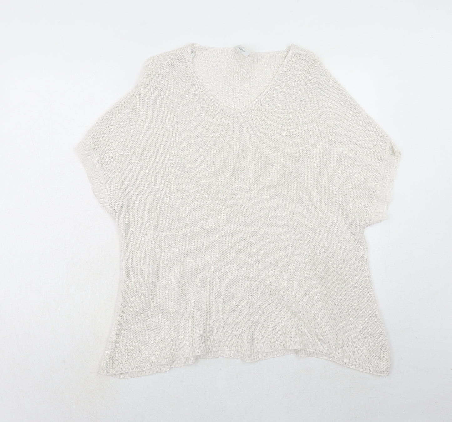 Windsmoor Womens White V-Neck Linen Pullover Jumper Size XL