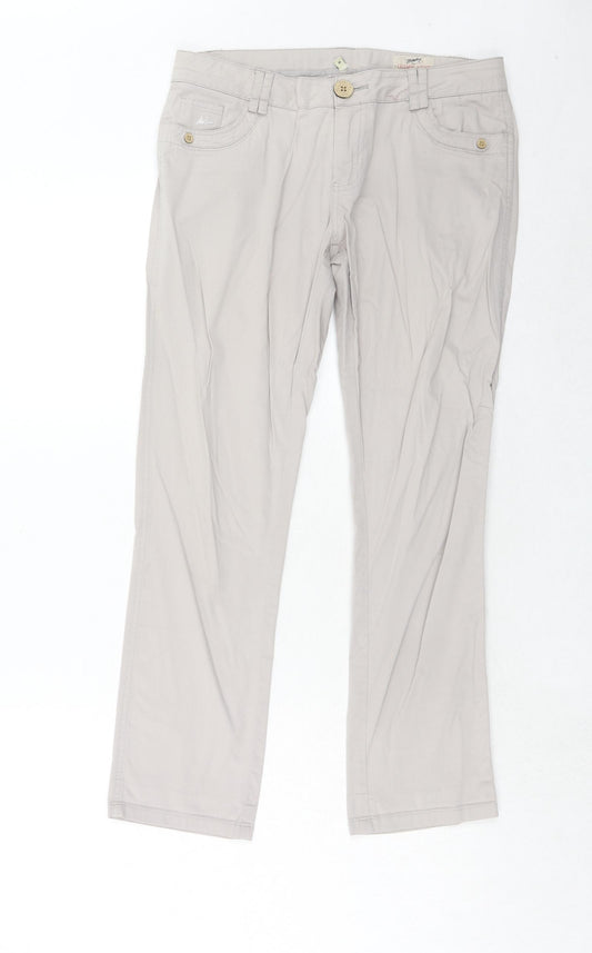 MANTARAY PRODUCTS Womens Beige Cotton Trousers Size 8 Regular Zip