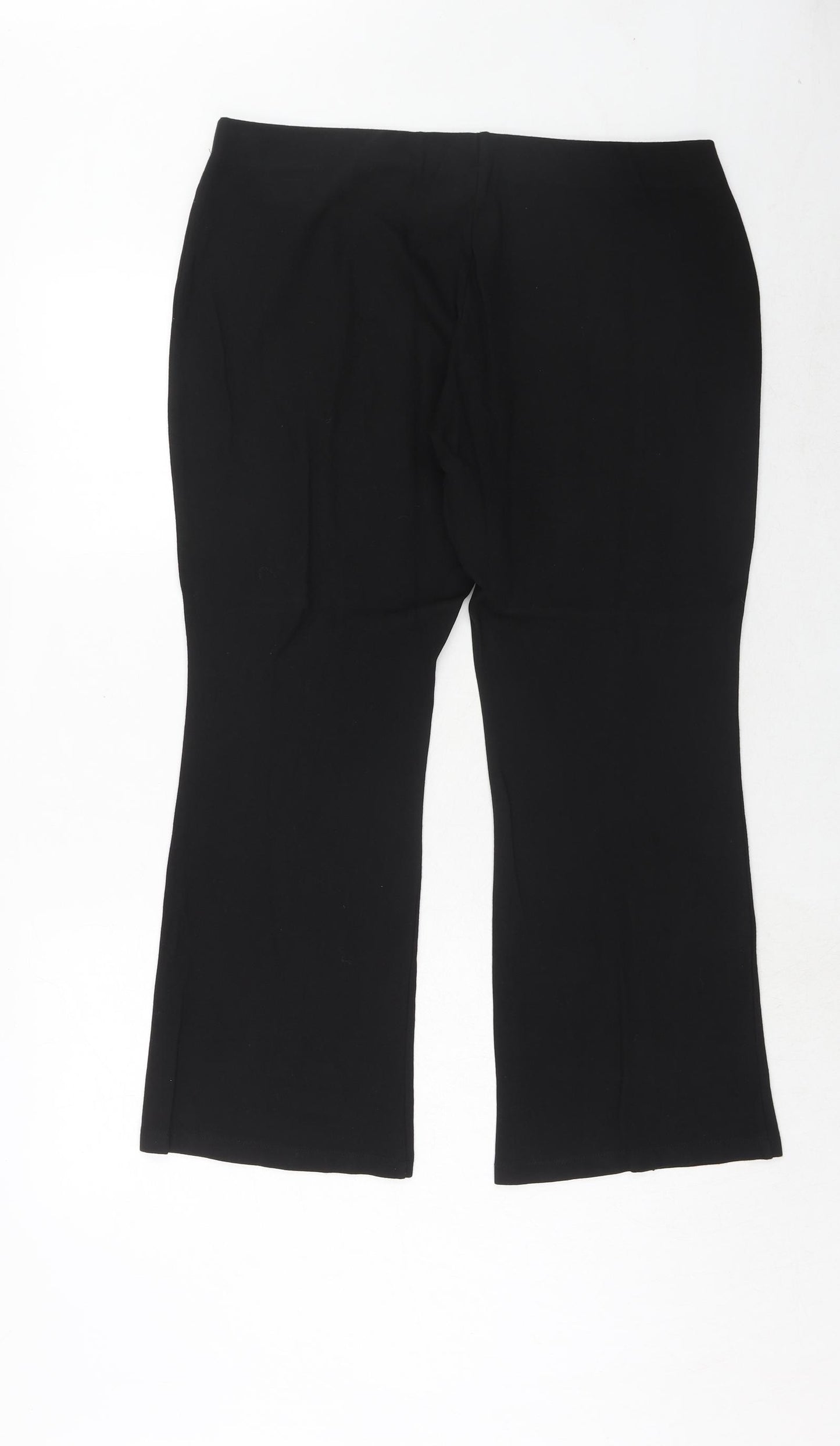 Marks and Spencer Womens Black Viscose Trousers Size 18 Regular