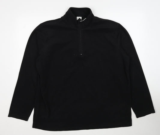 Sports Mens Black Polyester Pullover Sweatshirt Size XL
