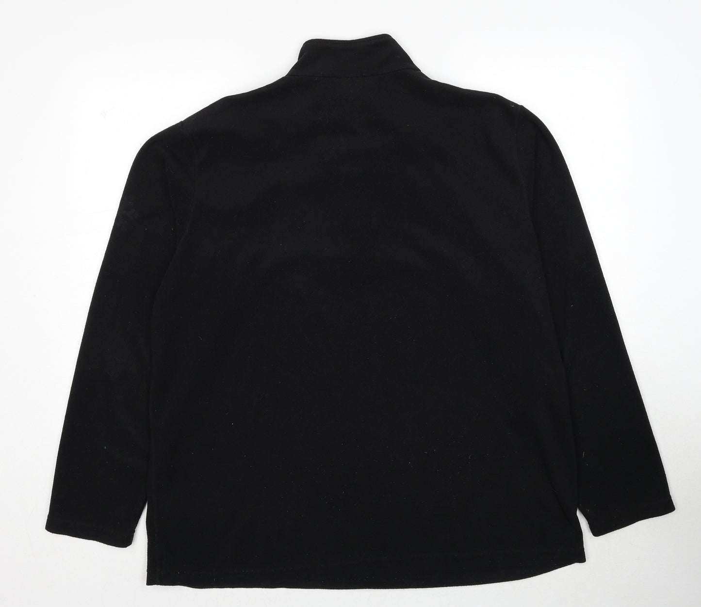 Sports Mens Black Polyester Pullover Sweatshirt Size XL