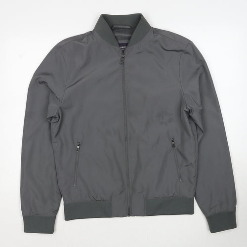 Marks and Spencer Mens Grey Bomber Jacket Jacket Size S Zip