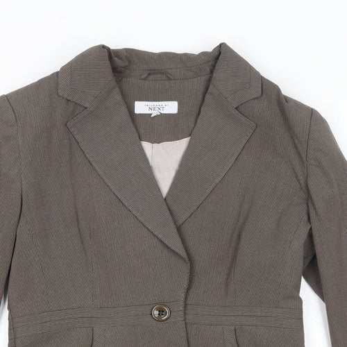 NEXT Womens Brown Striped Polyester Jacket Blazer Size 12